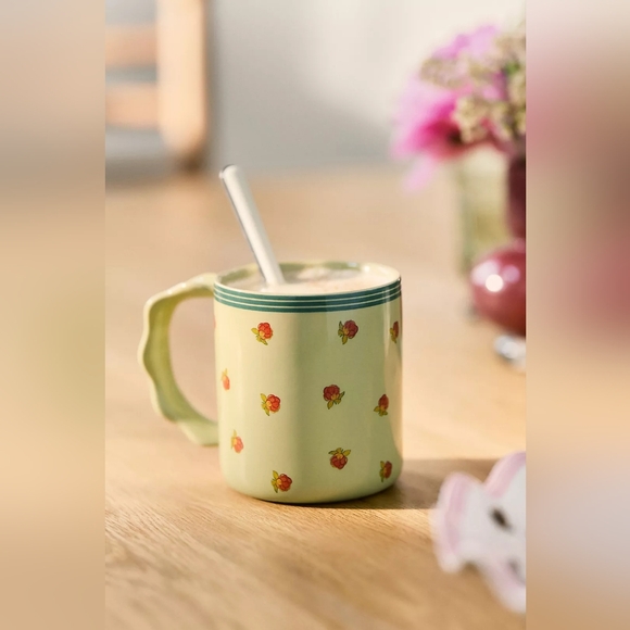 NWT Anthropologie Georgie Stoneware Mug In Green - Picture 3 of 10